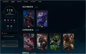 Conta LoL 118 Skins (desde a season 2)