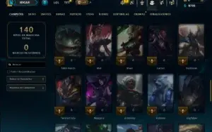 Ouro 3 com 60 Champs e 12 Skins