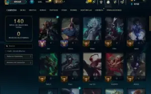 Ouro 3 com 60 Champs e 12 Skins