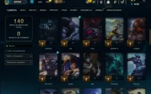 Ouro 3 com 60 Champs e 12 Skins