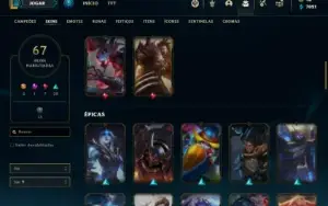 Conta ouro 2 com 105 Champs e 67 Skins