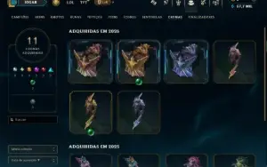 Ouro 4 com 45 Champs e 9 Skins
