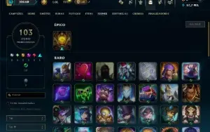Ouro 4 com 45 Champs e 9 Skins