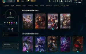 Ouro 4 com 45 Champs e 9 Skins