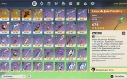 Conta AR 58 Cyno, Xiao+Jade, Ganyu, Zhongli 21k de gemas e+