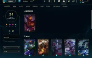 Ouro 1 com 70 Champs e 24 Skins +2 Fragmentos
