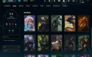 Ouro 1 com 70 Champs e 24 Skins +2 Fragmentos