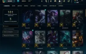 Ouro 1 com 70 Champs e 24 Skins +2 Fragmentos