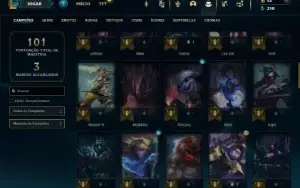 Ouro 1 com 70 Champs e 24 Skins +2 Fragmentos
