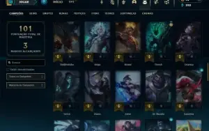 Ouro 1 com 70 Champs e 24 Skins +2 Fragmentos