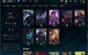 Conta ouro 4 com 100 champs e 91 skins