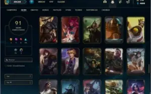 Conta ouro 4 com 100 champs e 91 skins