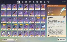 Genshin Impact Ar 60 Endgame 10 Armas T5 E 19 Personagens T5
