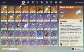 Genshin Impact Ar 60 Endgame 10 Armas T5 E 19 Personagens T5