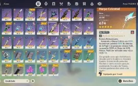 Genshin Impact Ar 60 Endgame 10 Armas T5 E 19 Personagens T5