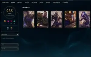 Conta de League of Legends S5 com 285 skins e muito mais...