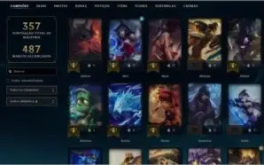 Conta de League of Legends S5 com 285 skins e muito mais...