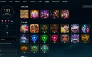 Conta de League of Legends S5 com 285 skins e muito mais...