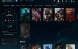 Conta unranked com TODOS os champs e 85 skins