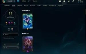 Conta unranked com TODOS os champs e 85 skins