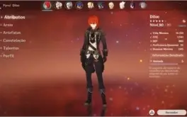 Conta Genshin Impact AR 42 com Kamisato Ayaka + Diluc