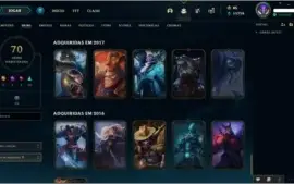 Conta LEAGUE OF LEGENDS Nivel 249, 126 Campeões + 70 skins