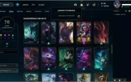Conta LEAGUE OF LEGENDS Nivel 249, 126 Campeões + 70 skins