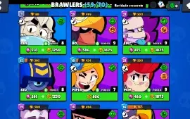 Conta do Brawl Stars com 20.000 troféus e 105 gemas
