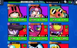 Conta do Brawl Stars com 20.000 troféus e 105 gemas