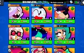 Conta do Brawl Stars com 20.000 troféus e 105 gemas