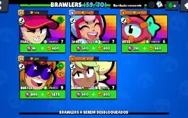 Conta do Brawl Stars com 20.000 troféus e 105 gemas