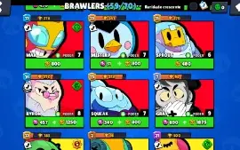 Conta do Brawl Stars com 20.000 troféus e 105 gemas