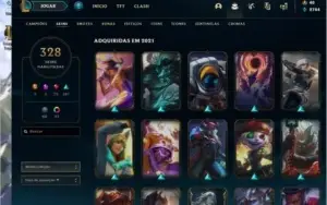 Conta League of legends level 290 com 328 Skins+ 125 PP