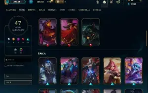 Diamante 4 com 100 Champs e 47 Skins ( JG / TOP / ADC )
