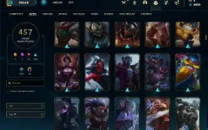 Conta prata 3 com TODOS os champs e 457 Skins + 3 Ultimates