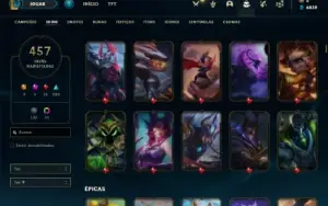 Conta prata 3 com TODOS os champs e 457 Skins + 3 Ultimates