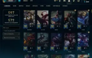 Conta prata 3 com TODOS os champs e 457 Skins + 3 Ultimates