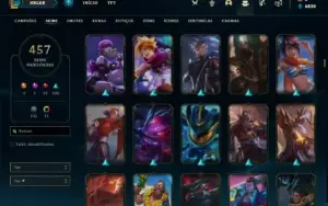 Conta prata 3 com TODOS os champs e 457 Skins + 3 Ultimates