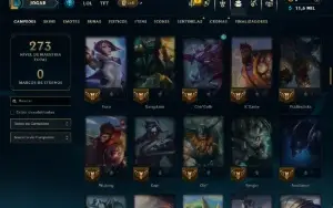 Mestre com 110 Champs e 24 Skins ( 156 PDL )