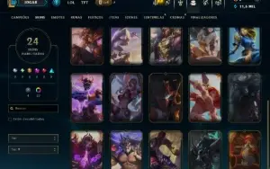 Mestre com 110 Champs e 24 Skins ( 156 PDL )