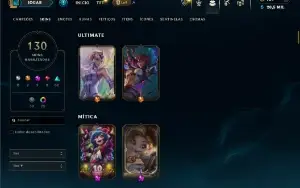 Unranked com TODOS os champs e 130 Skins ( MID / JG / TOP )