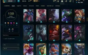 Unranked com TODOS os champs e 130 Skins ( MID / JG / TOP )