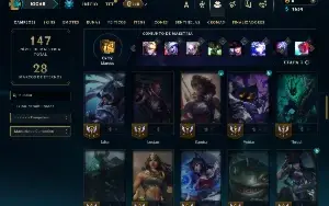 Unranked com 60 Champs e 20 Skins