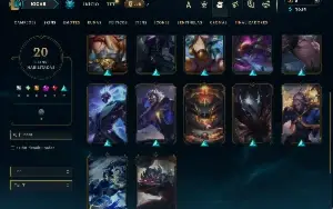 Unranked com 60 Champs e 20 Skins
