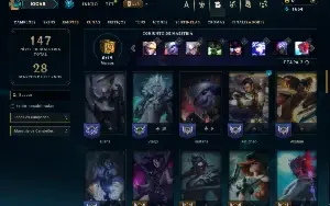 Unranked com 60 Champs e 20 Skins