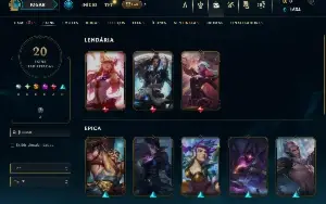Unranked com 60 Champs e 20 Skins