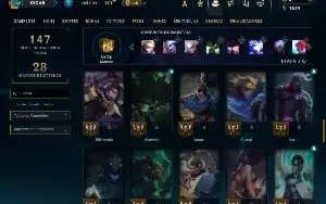 Unranked com 60 Champs e 20 Skins