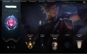 Conta LOL Nível 270 Gold 4 Com 130 skins