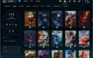 Conta ouro 3 com 135 skins e 118 champs