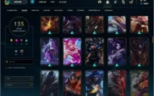 Conta ouro 3 com 135 skins e 118 champs